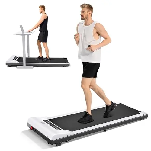 UMAY Walking Pad, Ultra Quiet Under Desk Treadmill, Portable Walking Treadmills for Home/Office, Small Treadmill with Remote Control, SPAX APP and LED Display, Space Saving, Installation-Free