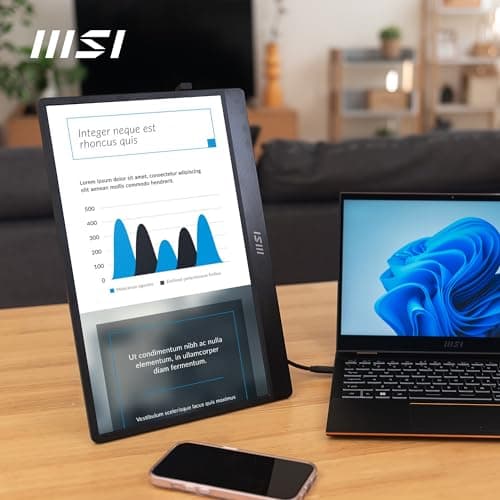 MSI PRO MP161 E2 Portable Monitor 15.6 Inches Full HD – IPS Panel 1920 x 1080, 60Hz, Practical (PC, Laptop, Mobile), Enhanced Speakers, Frame & Stand – Mini-HDMI 2.0b, 2 x USB Type-C 7