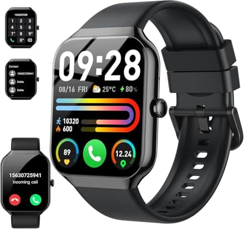 Smart Watch(Answer/Make Call), 1.96" HD Smartwatch for Men Women, 2025 Fitness Activity Tracker with Heart Rate/Sleep Monitor/Pedometer/110+ Sport Modes, IP68 Waterproof Fitness Watch for Android iOS