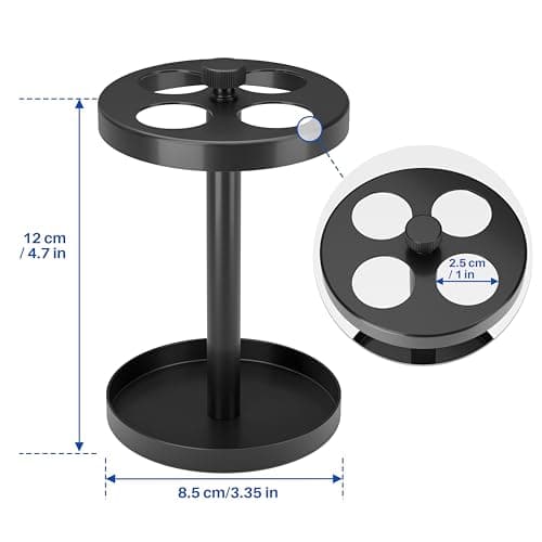 Black Stainless Toothbrush Holder Stand: Rustproof Bathroom Countertop Organizer, 4 Ventilated Slots Hold Manual Toothbrushes, Razor 6