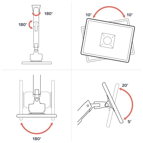 Ergotron – HX VHD Premium Heavy Duty Gaming Monitor Arm, Single Monitor Wall Mount – for 1000R Curved Ultrawide Monitors Up to 57 Inches, 9-14 Inches Depth, VESA 75x75mm or 100x100mm – White 7
