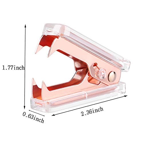 ALSISK Desk Accessory Kit,Acrylic Stapler Set, Tape Dispenser, Staple Remover with 1000pcs 26/6 Staples -Rose Gold 5