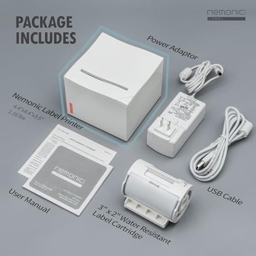 MANGOSLAB Nemonic Label Printer | Inkless Bluetooth Thermal Label Printer for Small Business | Durable Shipping Label Maker & Portable Wireless 8