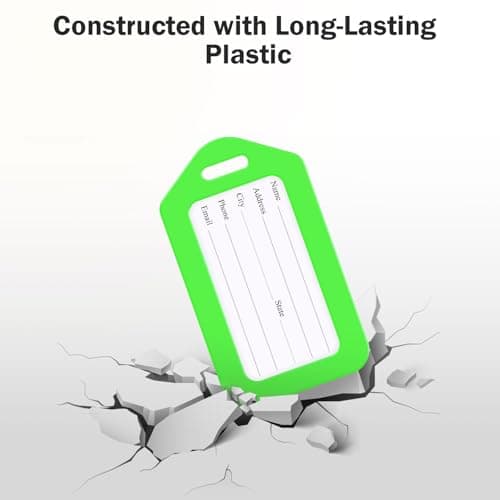 Sodsay 10 Pack Luggage Tag Bright Luggage Tags for Suitcases Bag Tags Name Tags for Kids Travel Accessories Must Haves by Sodsay (Colorful) 9