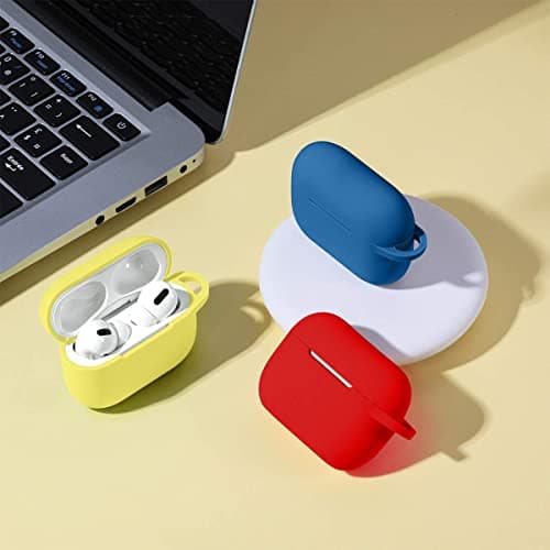 Lerobo for AirPods Pro 2 Case Cover,Shock-Proof Silicone Skin Full Protective Cover Compatible with Apple Airpod Pro Case,Supports Wireless Charging with Durable Carabiner Front LED Visible,Red 6