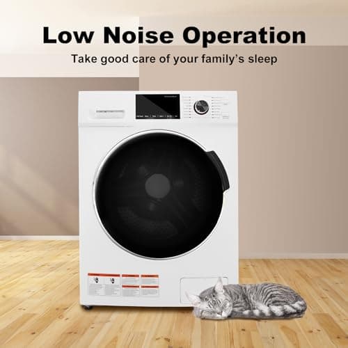 24" All-in-One Washer and Dryer Combo, 2.7 Cu.Ft Front Load Ventless Washer Dryer with 26.5 Lbs Loading Capacity, Compact Size, LED Display, Child Lock, for Laundry, Apartments, RV, Dorm, White 7