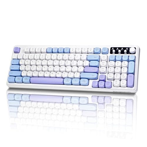 Bangsanth Wireless Keyboard, RGB Gaming Keyboard, Tri-Mode BT5.0/2.4GHz/USB-C, 99-Key Creamy, Anti-ghosting Keys, Compatible with PC, Mac, Gaming Consoles