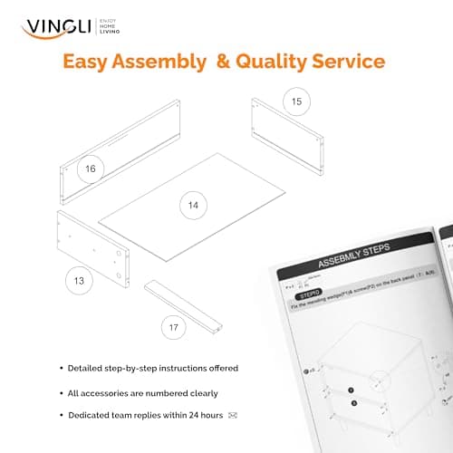 VINGLI 2 Drawer File Cabinet, Home Office Filing Organizer, for Letter Legal A4 Size File Folder Storage, Modern Style Fluted Design, Wood Lateral Filing Cabinet, Printer Stand, Archivador (Oak) 8