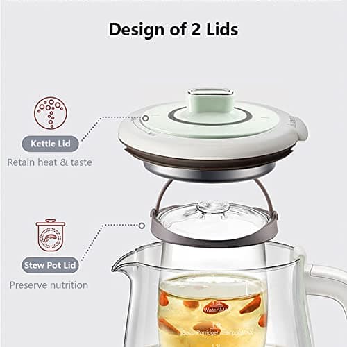 Bear YSH-C18S2 Health Pot, Electric Kettle Tea Maker with Infuser, Glass Kettle & Stew Pot, 16 Menus 1.8L 120V, Green 6