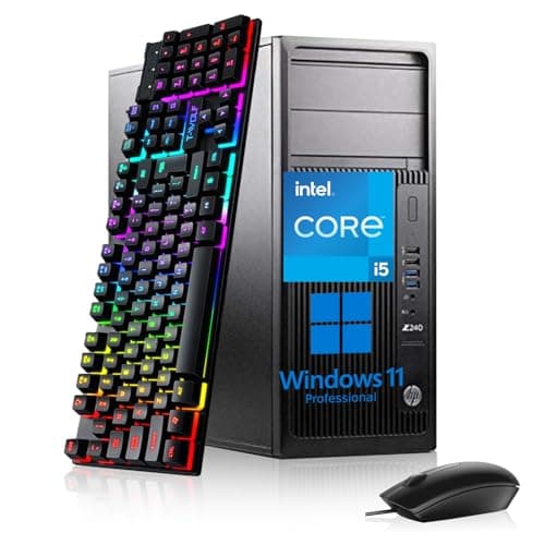 HP Z240 Tower Workstation Desktop Computer, Intel Core i5-6500, 32GB DDR4 RAM 512GB SSD, 2 DisplayPort, WiFi, Bluetooth, Keyboard&Mouse, Windows 11 Pro (Renewed)