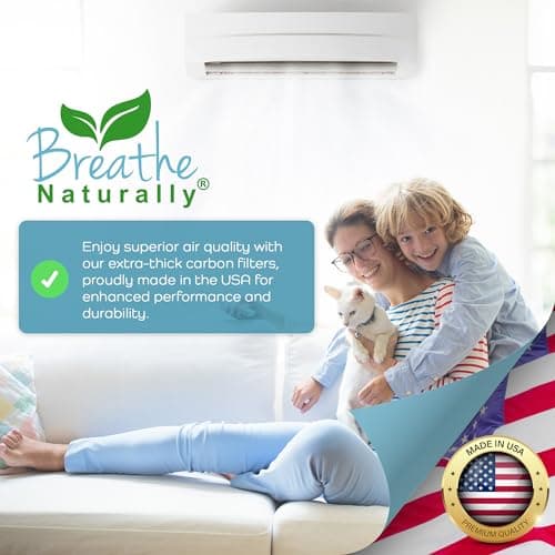 Breathe Naturally Universal Cut To Fit Carbon Activated Air Filter - Replacement Charcoal Filters - Pre Filter Carbon Sheet for Air Purifier, Vent Filters & More - Made in USA (Pack of 1, 16x48) 9