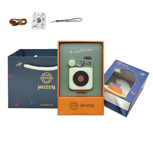 Muzen Mini Bluetooth Speaker, Button Small Cute Portable Metal Retro Wireless Speaker with Loud Volume Great Sound and Portable Lanyard & Gift Bag for Office Classic Vintage Decor