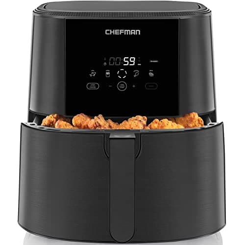 Chefman TurboFry Touch Air Fryer, 8-Quart Family Size, One-Touch Digital Controls for Healthy Cooking, Presets for French Fries, Chicken, Meat, Fish, Nonstick Dishwasher-Safe Parts, Black