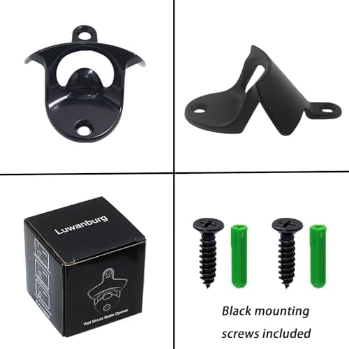 Luwanburg Black Bottle Opener Wall Mounted Beer Cap Opener Mountable Stainless for Cooler Post (3 PCS) 7