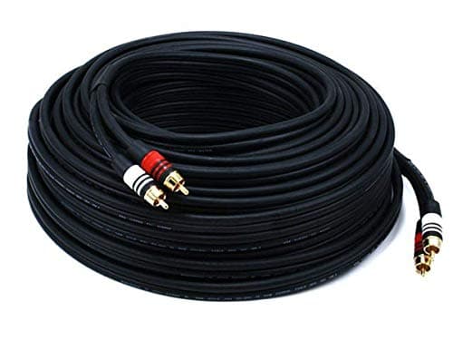 Monoprice Premium Two-Channel Audio Cable - 2 RCA Plug to 2 RCA Plug, Male to Male, 22AWG, 6 Feet, Black 5