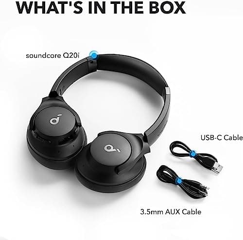 Soundcore by Anker Q20i Hybrid Active Noise Cancelling Headphones, Wireless Over-Ear Bluetooth, 40H Long ANC Playtime, Hi-Res Audio, Big Bass, Customize via an App, Transparency Mode 8