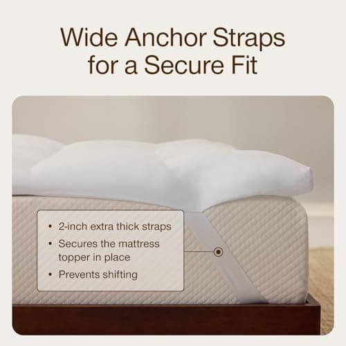 Coop Home Goods Essence Down Alternative Mattress Topper King, Plush 2-Inch Gusset and Baffle Box Design for Even Support and Comfort, Premium Bed Topper for Pressure Relief, Oeko-TEX Certified 5