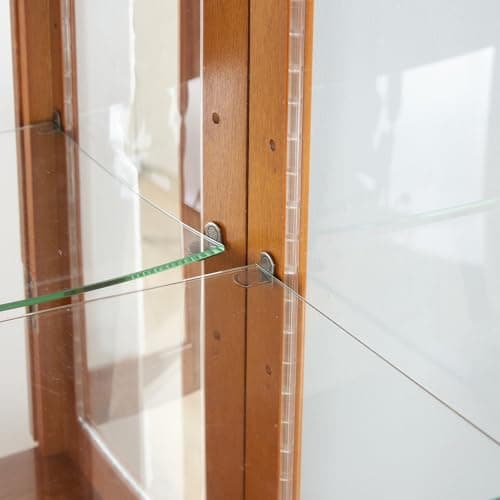 70"H Curio Cabinet,Curio Cabinet with Glass Doors,Wooden Display with Adjustable Glass Shelves,Lighted Curios Cabinets,Vintage Accent Storage Cabinets with 6 Shelves,Curiocabinet for Living Room(Oak) 5