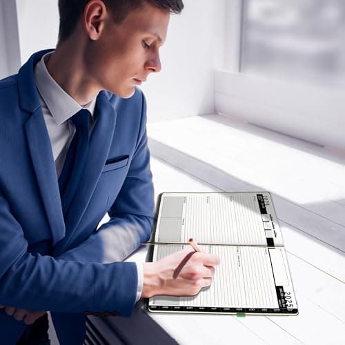 Ensight 2025-2026 HARDCOVER Leather Planner Weekly & Monthly - 8.5x11 Inches - Academic Planner Business Personal or Student - Pen Holder, Thick Paper, July 2025 - June 2026 (Olive Green) 7