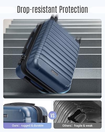 LIGHT FLIGHT Carry On Luggage 22x14x9 Airline Approved, Carry On Suitcases with Wheels, Expandable Hardside Lightweight Rolling Travel Luggage with TSA Lock 20 Inch Carryon, Royal Blue 6