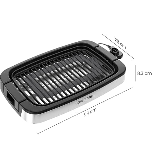 Chefman Smokeless Indoor Electric Grill, Extra Large Grilling Surface, Nonstick Table Top Grill for Indoor Grilling and BBQ with Adjustable Temperature Control, Drip Tray, Dishwasher-Safe Parts 7