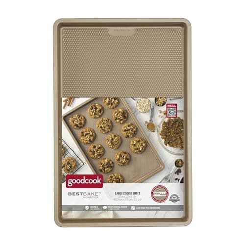 GoodCook BestBake Nonstick Textured Carbon Steel Cookie Sheet, 11" x 17", Large Baking Sheet, Even Heating, Scratch-Resistant, Non-Toxic, Durable, Ideal for Baking and Sheet Pan Dinners 7