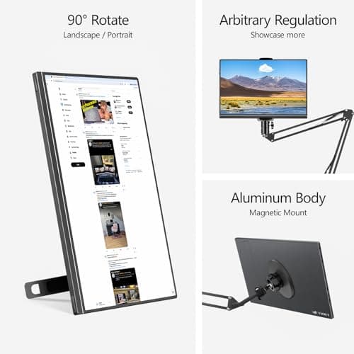 Veout 2.5K Portable Gaming Monitor with 144hz in 4 Colors - V1 Pro, 16inch 2560*1600 IPS Travel External Screen with FreeSync, Dual USB-C & Mini HDMI Second Display for Laptop/MacBook/PS5/Xbox/Switch 6