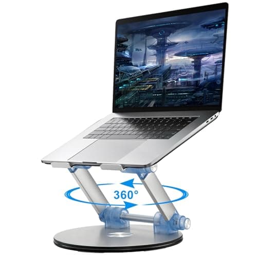 Fccabin Laptop Stand Base Swivel 360°, Well-Built Adjustable Folding Anti-Skid Raise Tilt Align Ergonomic Tablet Strong Laptop Mount Stands Notebook Compatible with iPad All Laptops
