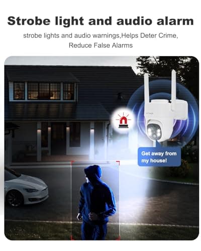 SEEKFANGLE Solar Powered Security Camera Wireless Outdoor, 2.4GHz WiFi, 360° Pan-Tilt View, Color Night Vision, PIR Motion Detection, 3MP HD for Home Security, Compatible with Alexa, No Wiring Needed 7