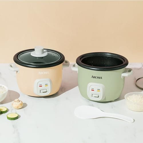 AROMA® Mini Rice Cooker, 2-Cup (Uncooked) / 4-Cup (Cooked), Grain Cooker, Soup Maker, Oatmeal Cooker, Auto Keep Warm, 1 Qt, Milk Tea color 7