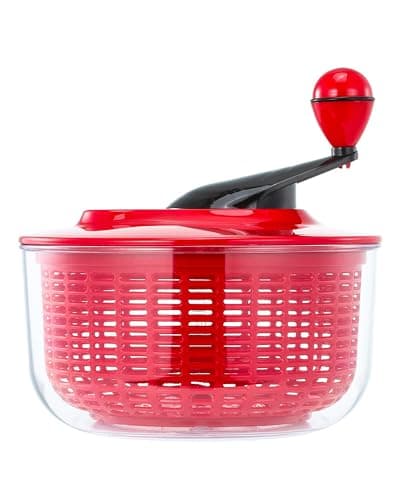 Brigii Salad Spinner, 5.3 Quart Lettuce Spinner with Double Drainage Holes, Salad Dryer for Washing, Spinning, and Draining Greens, Fruits, and Vegetables