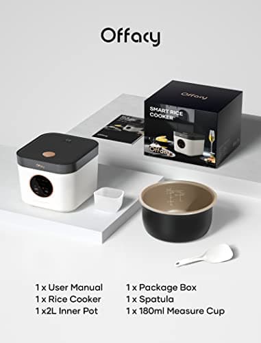 Offacy Smart Mini Rice Cooker, 3 Cups (Uncooked) Small Capacity, 24-H Delay Timer, Auto Keep Warm, Nonstick Inner Pot, for Soft White Rice, Brown Rice, Sushi, Porridge 7