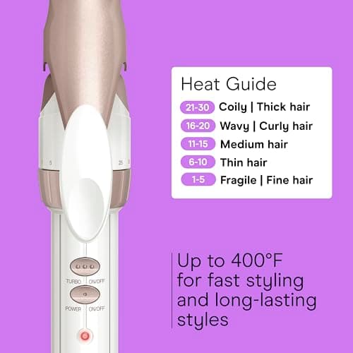 Conair Double Ceramic 1-Inch Long Barrel Curling Iron, 1-Inch Barrel Creates Classic Curls to Loose Waves, Hair Curler for Use on Short, Medium, & Long Hair, White/Rose Gold 6