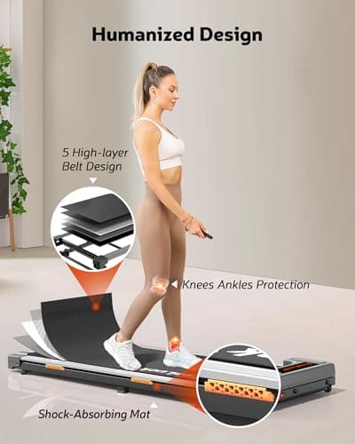 Walking Pad Treadmill, Under Desk Treadmill for Home and Office with Remote Control, Portable 2.5 HP Walking Jogging Running Machine in LED Display 5