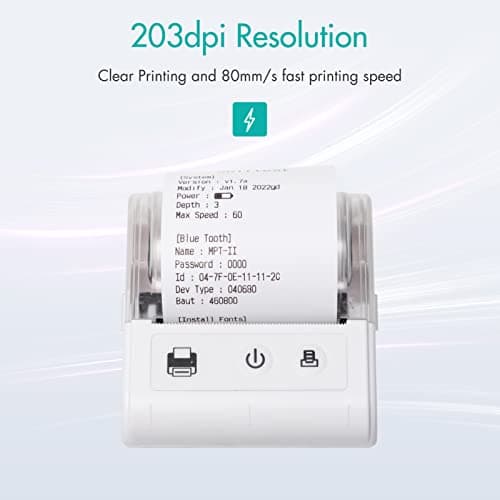 Portable Mini Thermal Receipt Printer USB & BT Connection 2 inches 57mm Wireless Printer High Speed with 1 Roll Paper Inside Compatible with iOS Android Windows for Restaurant Sales Retail Shop 6