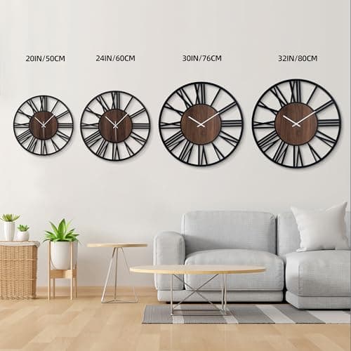 Mee 2ou 20 Inch Large Metal Wall Clock with Voice and Light Sensor Night Light, Glow in The Dark Non-Ticking Silent Battery Operated Decorative Oversized Wall Clock for Bedroom Living Room Decor 6