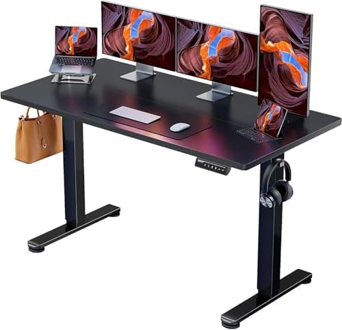BW BEST WAY Height Adjustable Electric Standing Desk, Sit Stand up Desk, Memory Computer Home Office Desk with Two-Piece Desktop (Black, 48 * 24 Inch)
