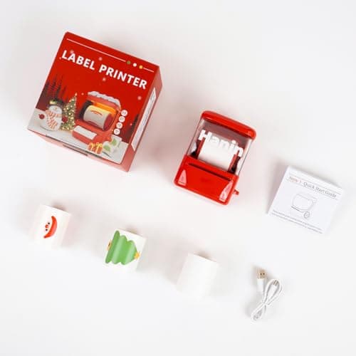 NEW1 Label Printer +4 Rolls Labels, 2 Inch Portable Inkless Bluetooth Label Maker for Small Business, Home, School, Automatic Label Recognition, Sticker Printer for Address Logo Barcode Clothing（Red） 9