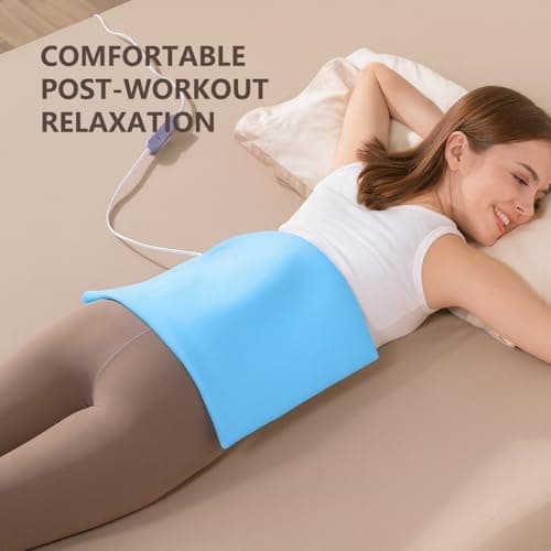 Boncare® Stay-On Small Vinyl Electric Heating Pad for Neck and Shoulders and Back Without Auto-Off, Low & High Heat Levels, Waterproof Hot Heat Pad with Washable Cover (12"x15", 1-Pack) 5