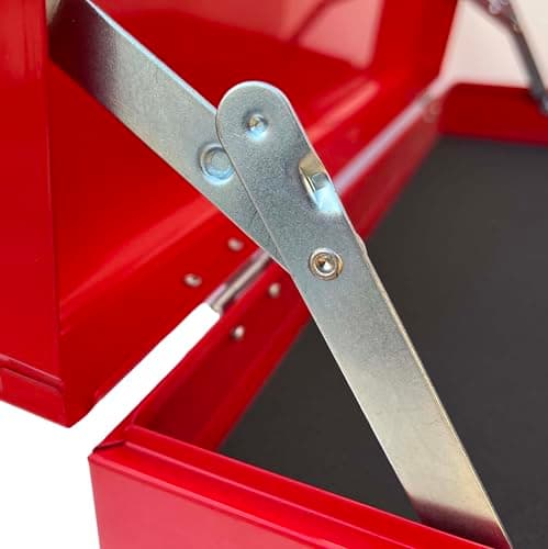 Workington Portable Metal Tool Chest with 6 Drawers, 24" 6-Drawer Tool Chest Cabinet with Ball Bearing Drawer Slides, Steel Tool Storage Box Organizer 4005 Red 10