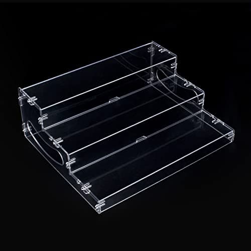 evron Pantry Organization and Storage Clear Plastics Spice Rack Organizer for Cabinet & Countertop (ASSEMBLY REQUIRED) 3 Tier Organizer Versatile Tierd Shelf Organizer 10.5"