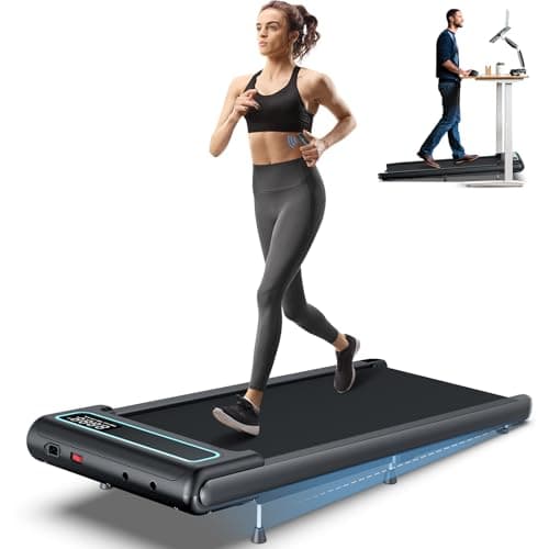 COZYINN 10% Incline Under Desk Walking Pad, 2.5HP Low Noise Treadmills for Home, 3 in 1 Portable Treadmill with Removable Handle for Small Space, Mute Control, Works with Kinomap, No Need Assemble