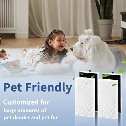 4 Pack Dual Action HEPA-Type Air Purifier Filter Replacement for Febreze and Honeywell U Filter, Repalce FRF102B and HRF201B, FHT170, FHT180, FHT190, HHT270W & HHT290 Series Air Purifier by Funmit 6