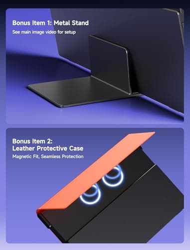 JSAUX FlipGo Lite 15.6" Portable Dual Stacked Monitor, 1080P FHD IPS Laptop Screen Extender One Cable for Triple Monitor Setup (For Windows&Linux) with Magnetic Design, Built-in Hub,No Driver Required 9