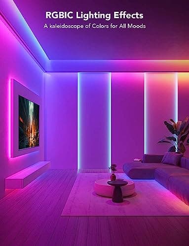 Govee RGBIC LED Strip Lights, Smart LED Lights for Bedroom, Bluetooth LED Lights APP Control, DIY Multiple Colors on One Line, Color Changing LED Strip Lighting Music Sync, Home Decor, 16.4ft 7