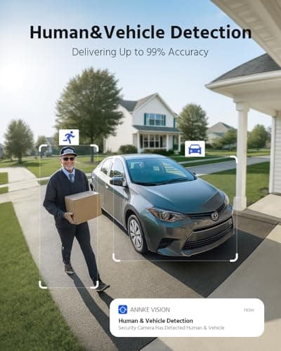 ANNKE FCD800 4K 8MP Dual Lens PoE Security Camera, 180°Panoramic View, Smart Dual Light Color Night Vision, Two-Way Audio, Light&Sound Alarm, AI Human/Vehicle Motion Detection, IP67 Weatherproof 5