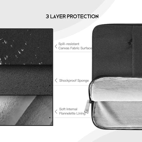 Portable Monitor Case 15.6 16.1 inch, Padded Shockproof Carry Sleeve Bag for 15.6" 16.1" Portable Display Monitors, Water-Resistant Laptop Bag Cover with Accessory Pocket -Black 6