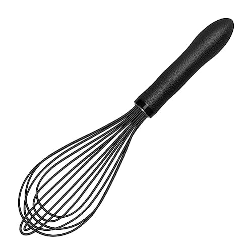TEEVEA Silicone Whisk Stainless Steel Heat Resistant Non Scratch Kitchen Cooking Utensil for Blending Whisking Beating Frothing Stirring 11 Inch Black 9