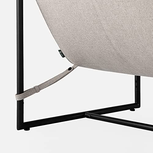 Zinus Aidan Sling Accent Chair, Metal Framed Armchair with Shredded Foam Cushioning, Oatmeal 16