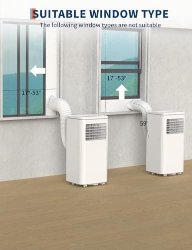 8,000 BTU Portable Air Conditioners, Quiet Portable Cooling AC Unit Up to 350 Sq.Ft. with Dehumidifier, 24H Timer, Sleep Modes, 3 in-1 AC Unit with Remote Control, for Bedroom, Room, Office,Apartment 5